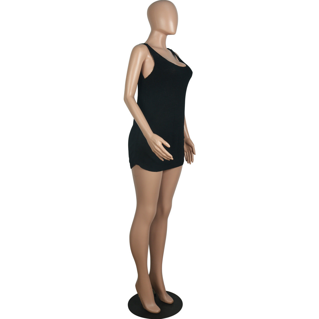 Sultry Solid Color Bodycon Dress for Parties and Clubs Slim Fit Cutout Design