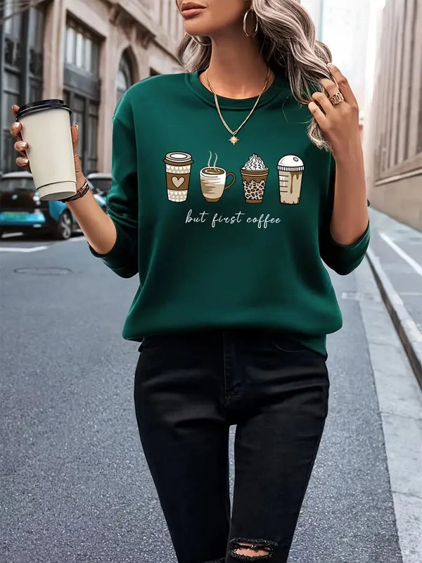 Hillegonda - Dames Koffie Sweatshirt