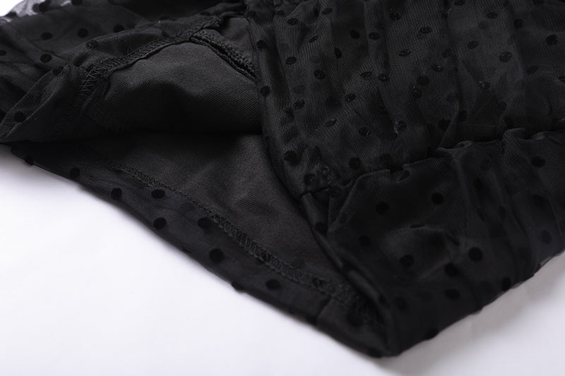 Elegant Square Neck Dress with Long Sleeves and Lace Patchwork for Spring Daily Wear