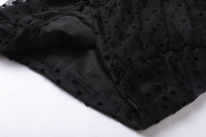 Elegant Square Neck Dress with Long Sleeves and Lace Patchwork for Spring Daily Wear