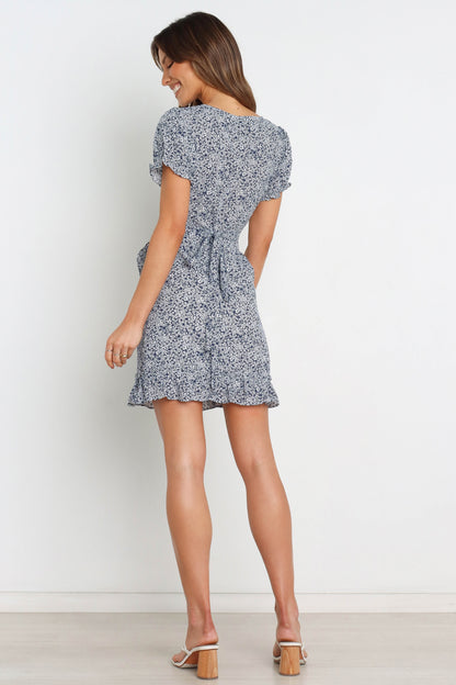 Summer Floral Wrap Dress Effortless Style for Your Vacation Getaway Short Sleeve ALine
