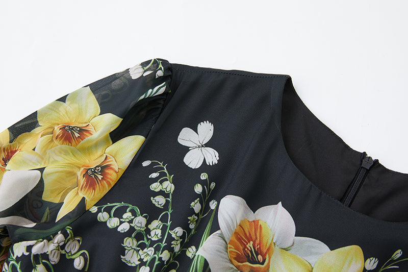 Boho Floral Maxi Dress for Spring and Fall Vacations ALine Silhouette Casual Style
