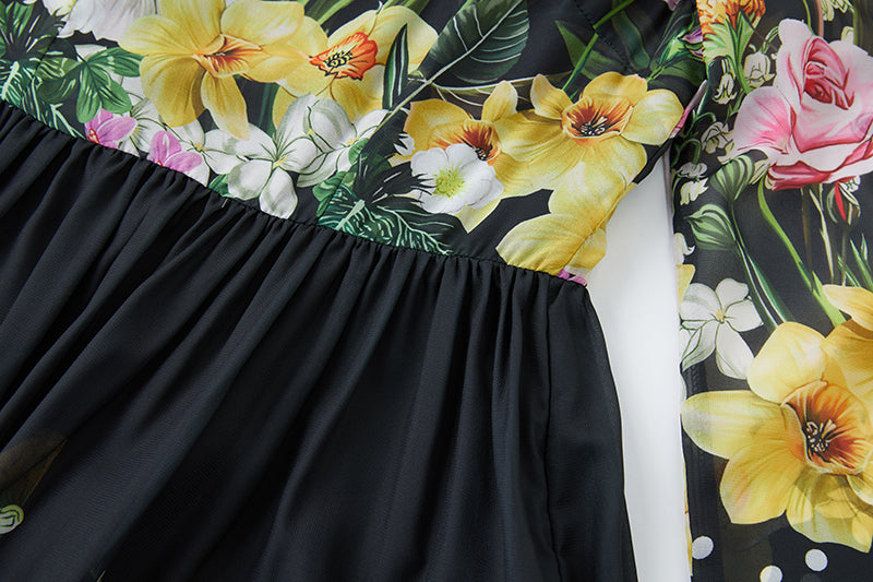 Boho Floral Maxi Dress for Spring and Fall Vacations ALine Silhouette Casual Style