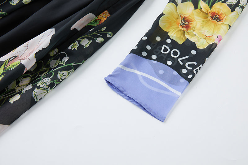 Boho Floral Maxi Dress for Spring and Fall Vacations ALine Silhouette Casual Style