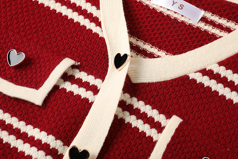 Striped Knit Dress for Women Chic Autumn Winter Style ALine Design Versatile Outfit