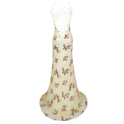 Maxi Gown with Sequin Details for Wedding Guests or Special Occasions