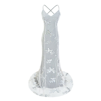 Maxi Gown with Sequin Details for Wedding Guests or Special Occasions