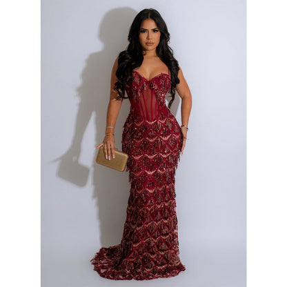 Sequin Maxi Dress for Parties Sexy Bodycon Dresses for Women Special Occasions