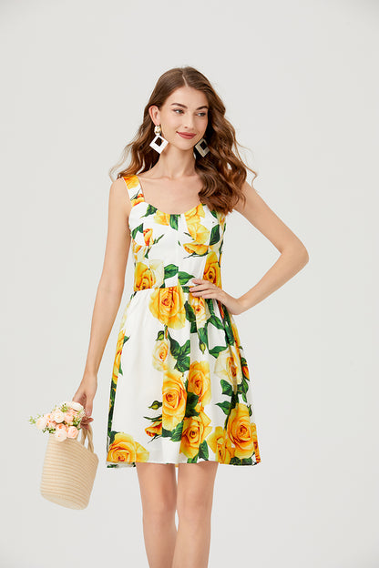Summer Breeze Floral Mini Dress for Vacation Effortless Style and Comfort