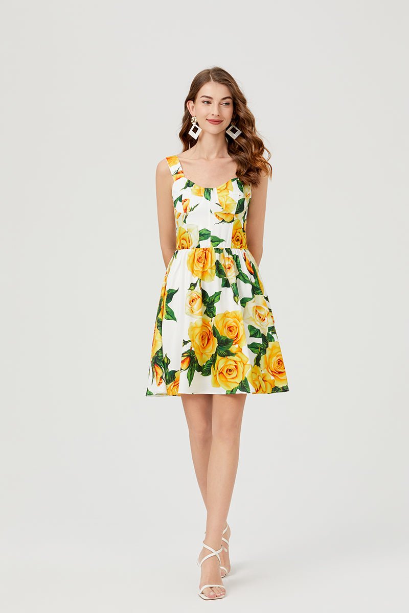 Summer Breeze Floral Mini Dress for Vacation Effortless Style and Comfort