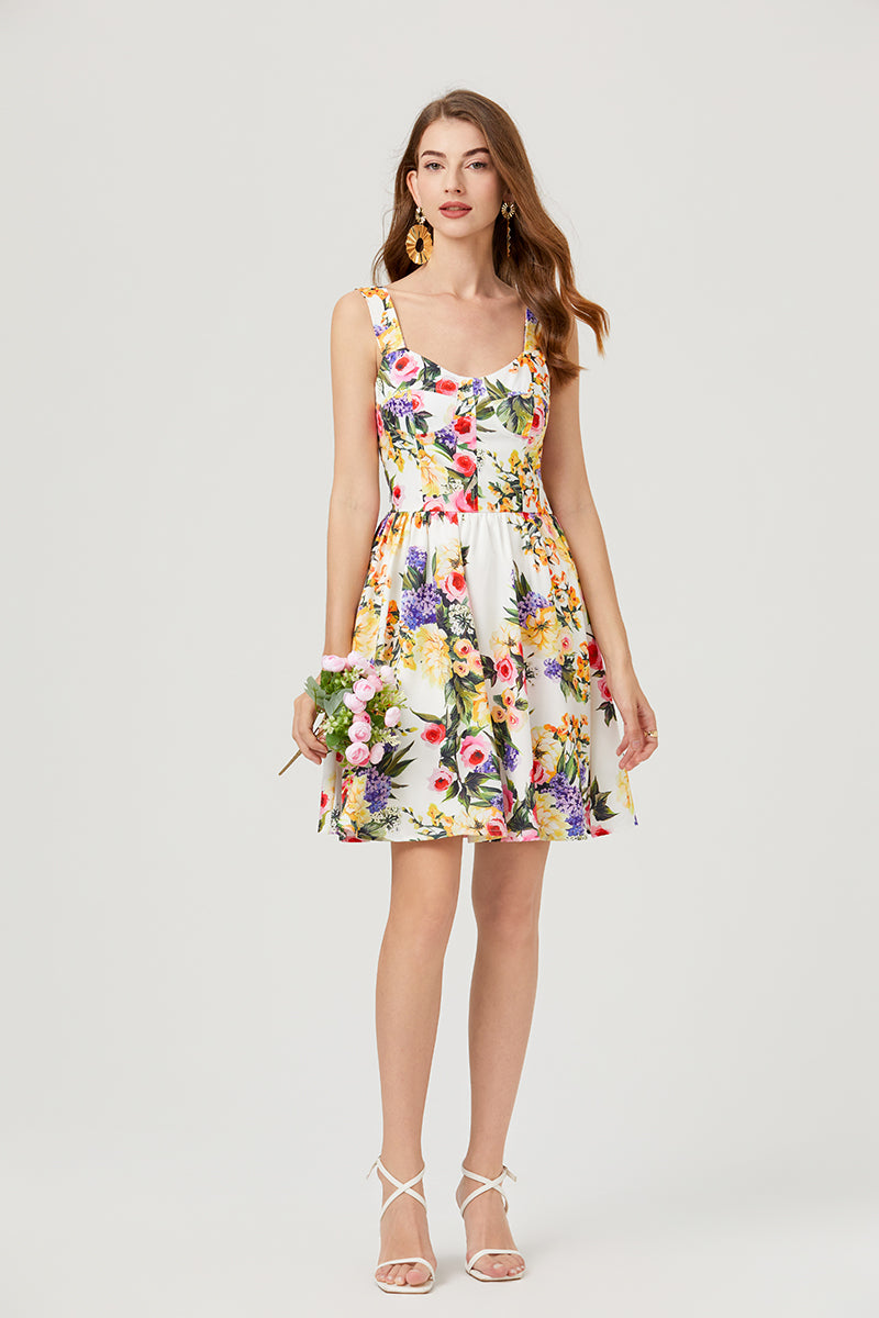 Summer Breeze Floral Mini Dress for Vacation Effortless Style and Comfort