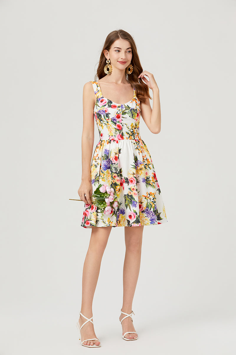 Summer Breeze Floral Mini Dress for Vacation Effortless Style and Comfort
