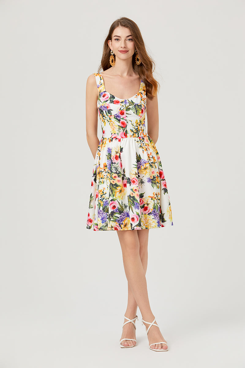 Summer Breeze Floral Mini Dress for Vacation Effortless Style and Comfort