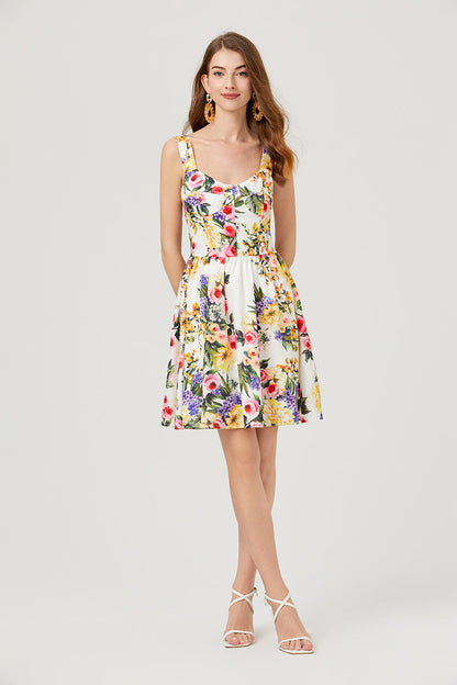 Summer Breeze Floral Mini Dress for Vacation Effortless Style and Comfort