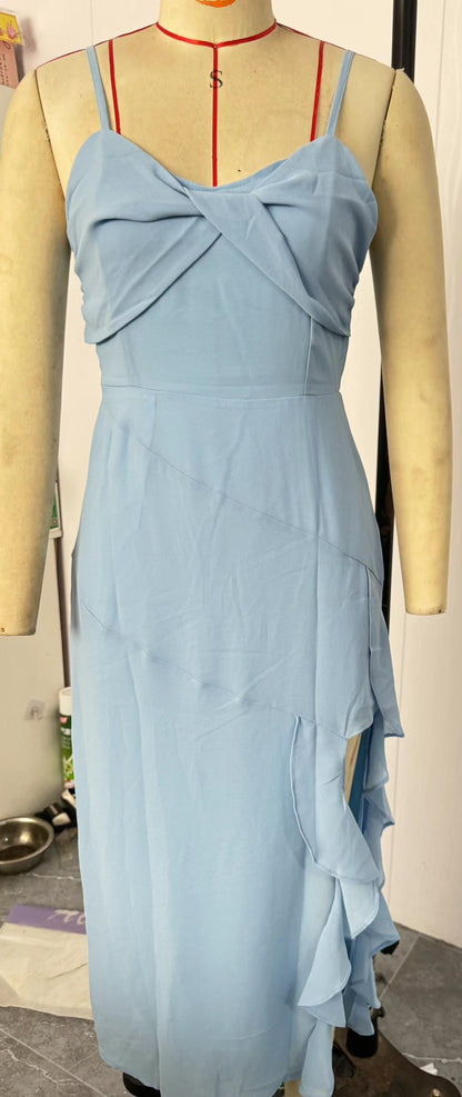 Elegant Vneck Maxi Dress for Women Summer Cami Dresses with Slit Hemline Chic Style