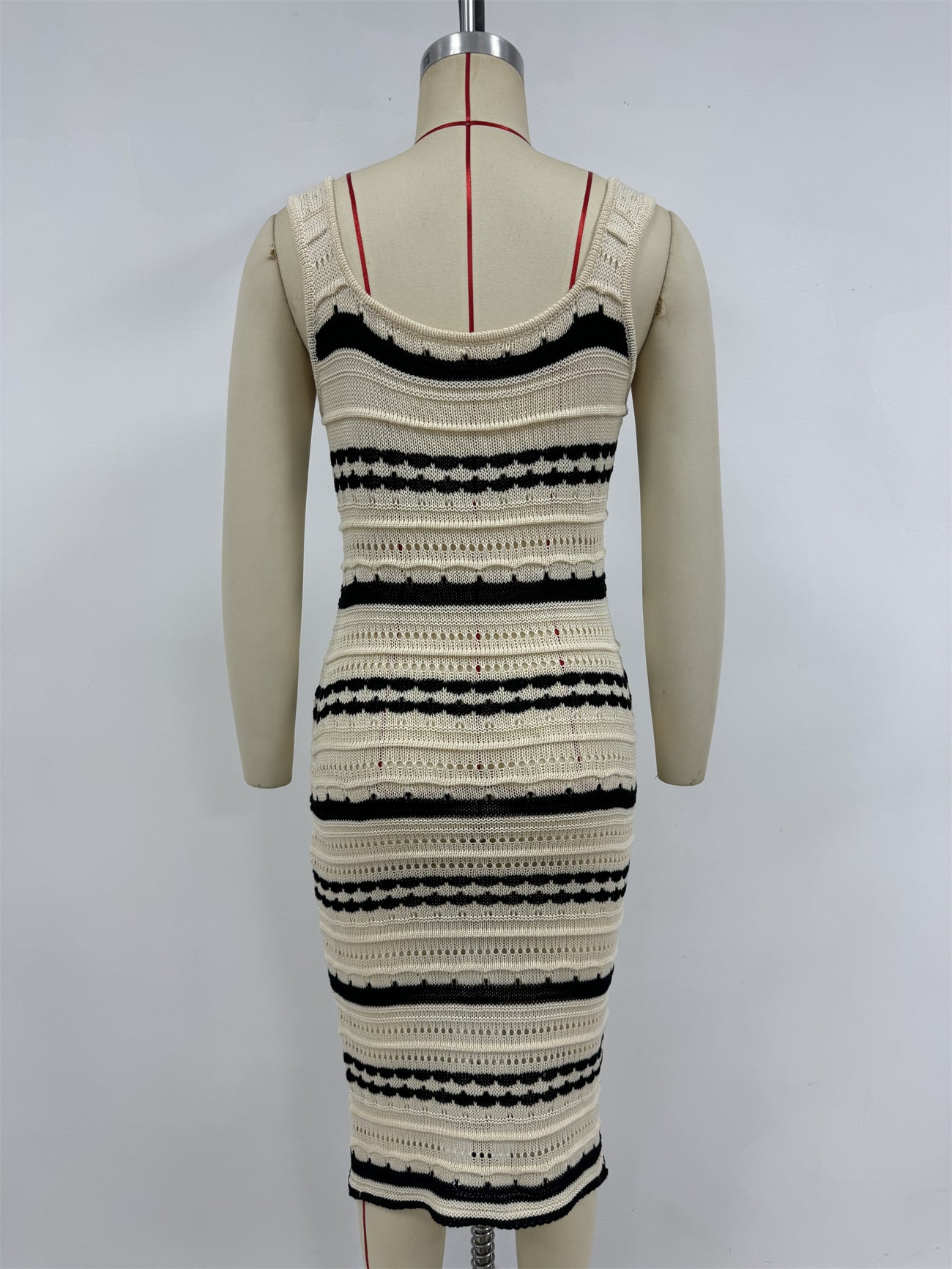 Bodycon Striped Cami Dress for Summer Vacations Sleeveless Midi Length Vacation Outfit Ideas