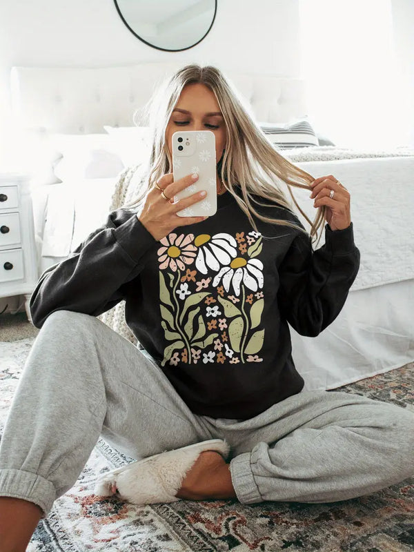 Ika - Dames Bloemen Grafisch Sweatshirt