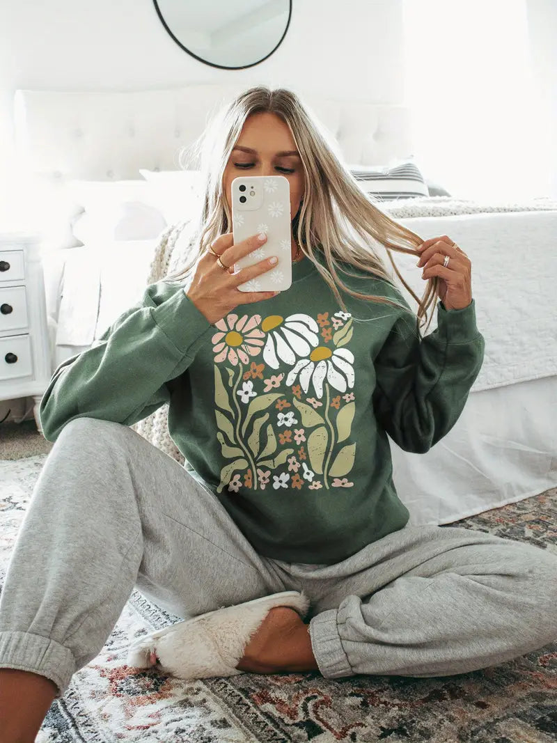 Ika - Dames Bloemen Grafisch Sweatshirt