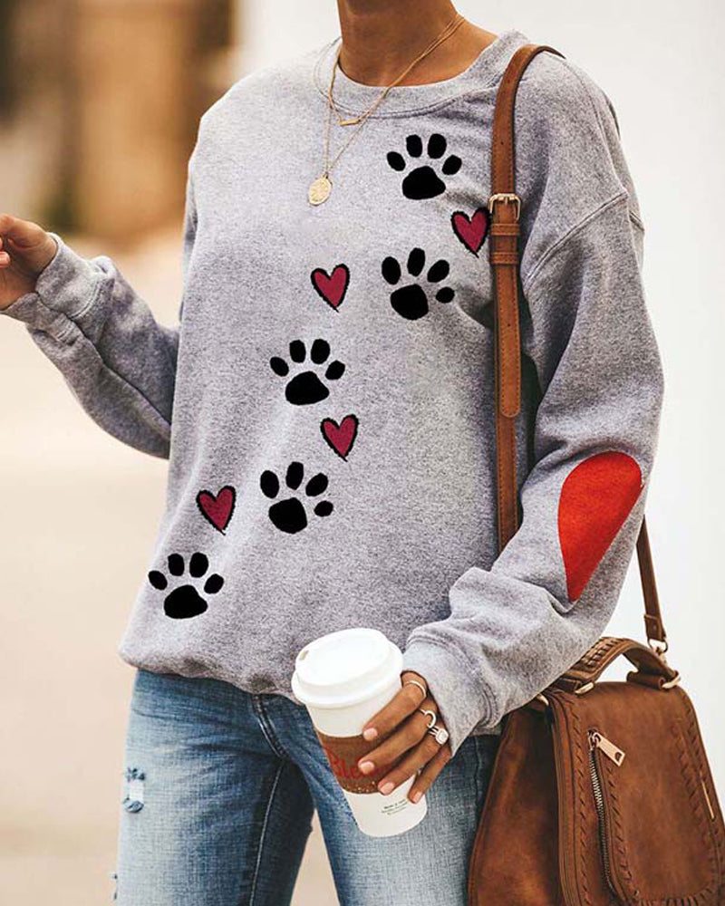 Elyce - Paw Print Sweatshirt