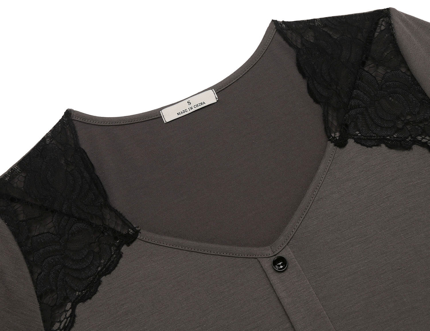 Lace Stitching Nightdress for Women Long Sleeve Soft Loungewear Sleep Dress Comfortable Fit