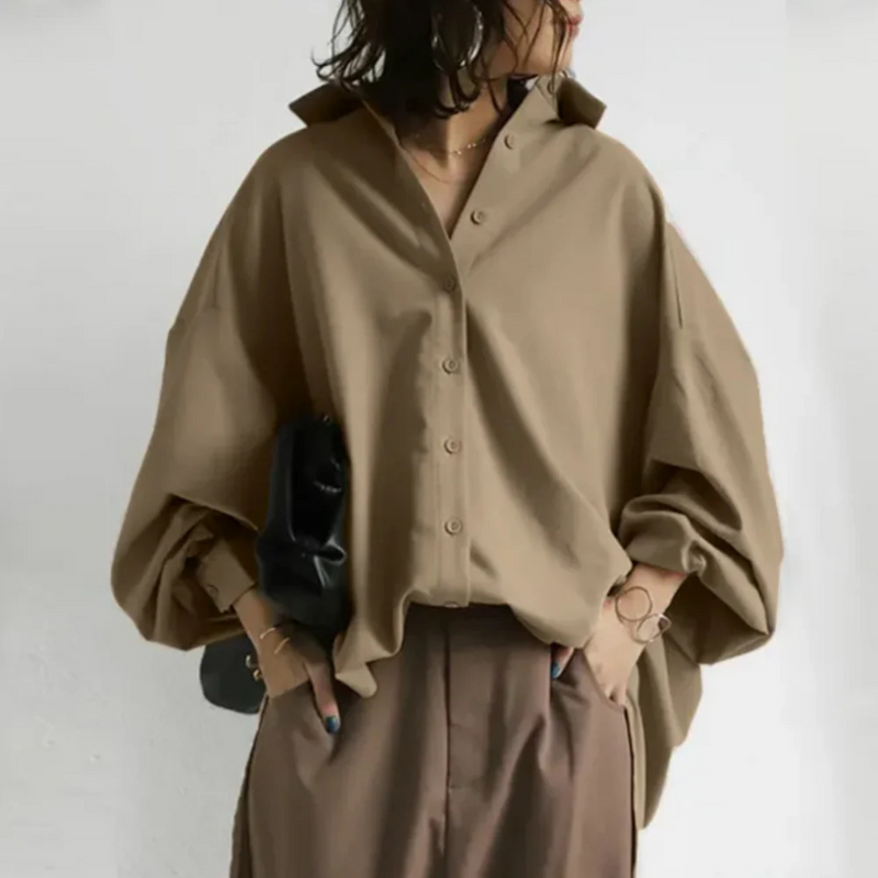 Olijve - Oversized Button Down Overhemd