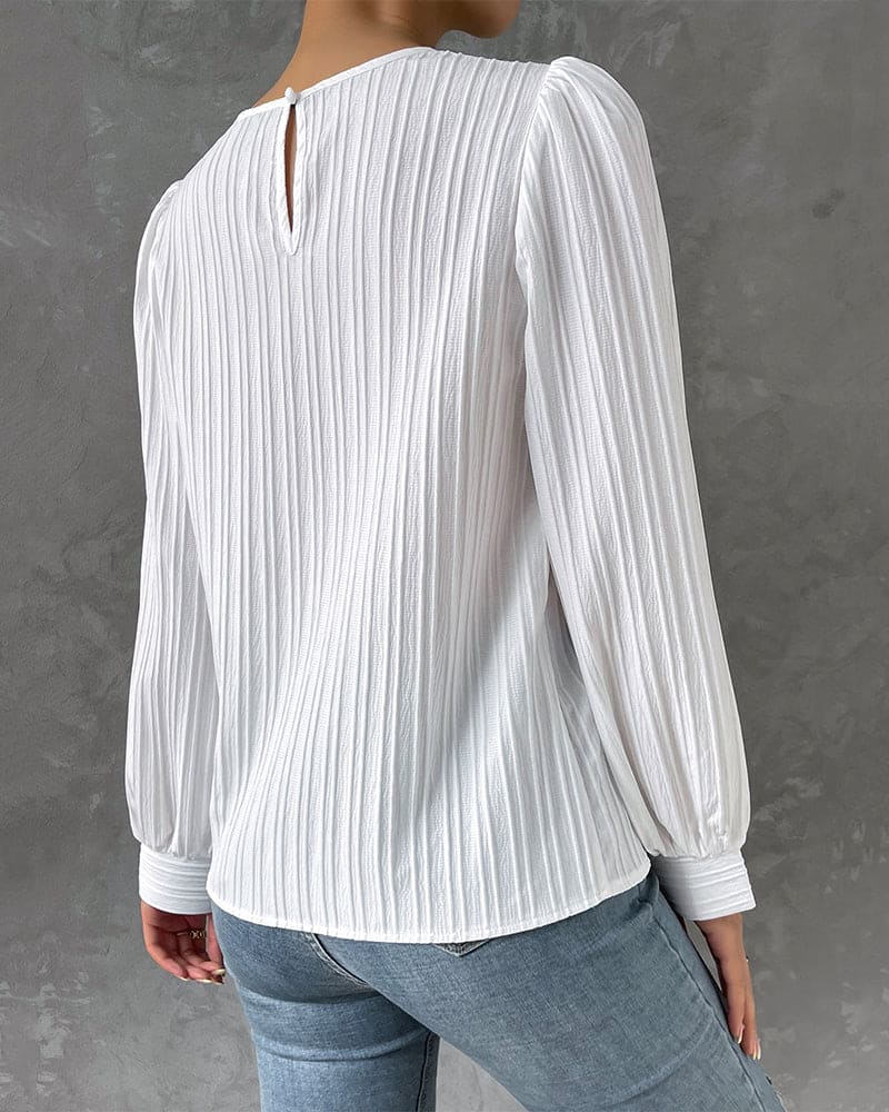 Silke - Gestreepte Textuur Blouse