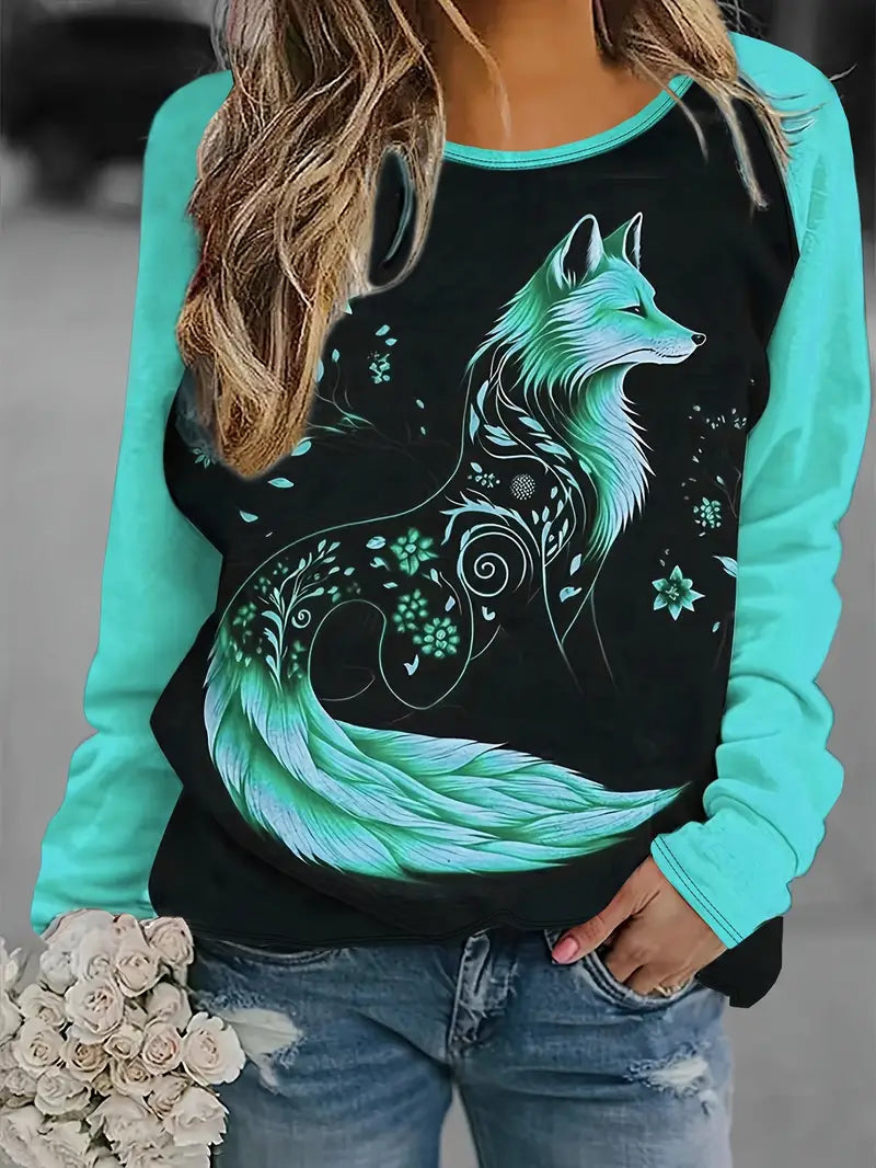 Lieveke - Dames Vos Grafisch Sweatshirt