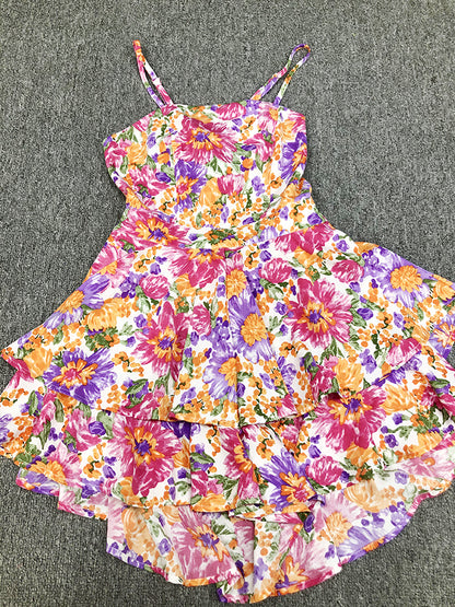 Boho Floral Wrap Dress for Summer Vacations Womens Mini Dresses with Tie Detail Vacation Outfit