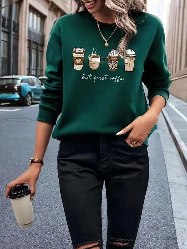 Hillegonda - Dames Koffie Sweatshirt