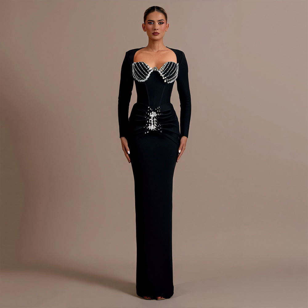 Evening Gown Maxi Dress for Women Formal Party Outfit Chic Slim Fit Design