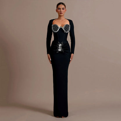 Evening Gown Maxi Dress for Women Formal Party Outfit Chic Slim Fit Design