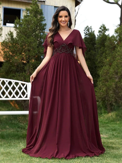 Emerald Green Maxi Dress with Applique Details for Formal Events and Special Occasions