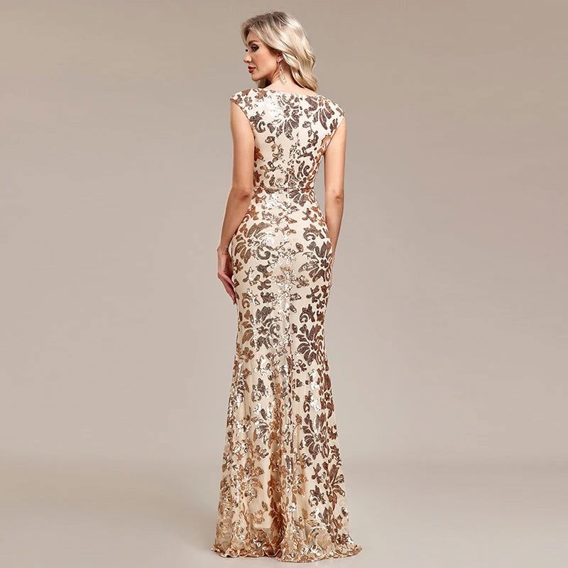 Floral Maxi Dress with Backless Design Sleeveless Summer Party Gown Dress for Women