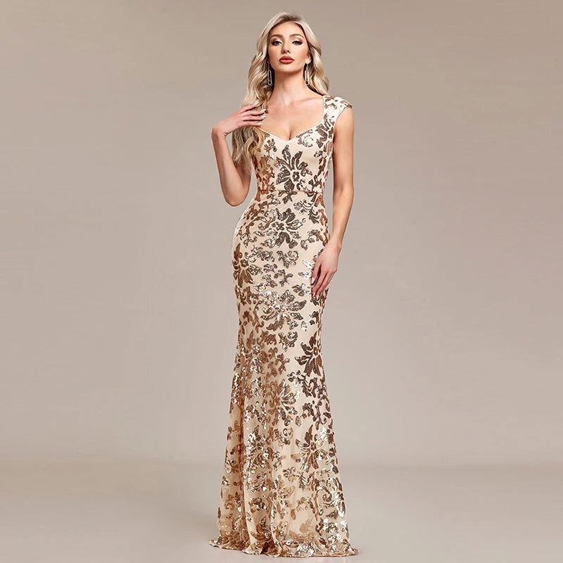 Floral Maxi Dress with Backless Design Sleeveless Summer Party Gown Dress for Women