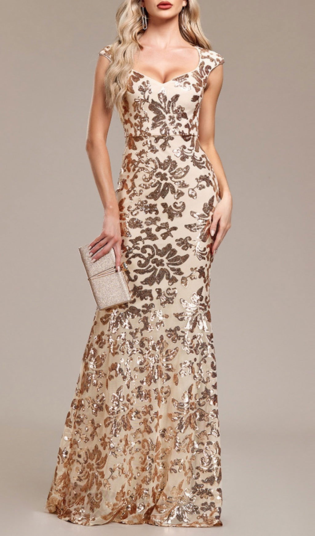 Floral Maxi Dress with Backless Design Sleeveless Summer Party Gown Dress for Women