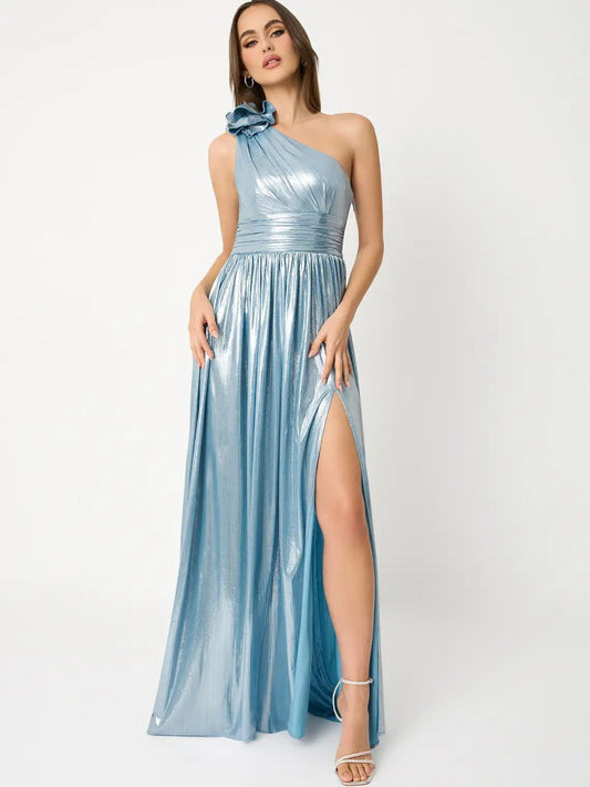 Elegant Maxi Dress for Special Events Backless High Slit Summer Formal Gown Socialite Style
