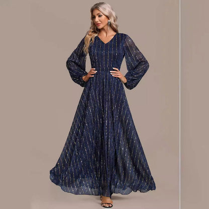 Dazzling Sequin Maxi Dress in Elegant ALine Design for Formal Events and Cocktail Parties