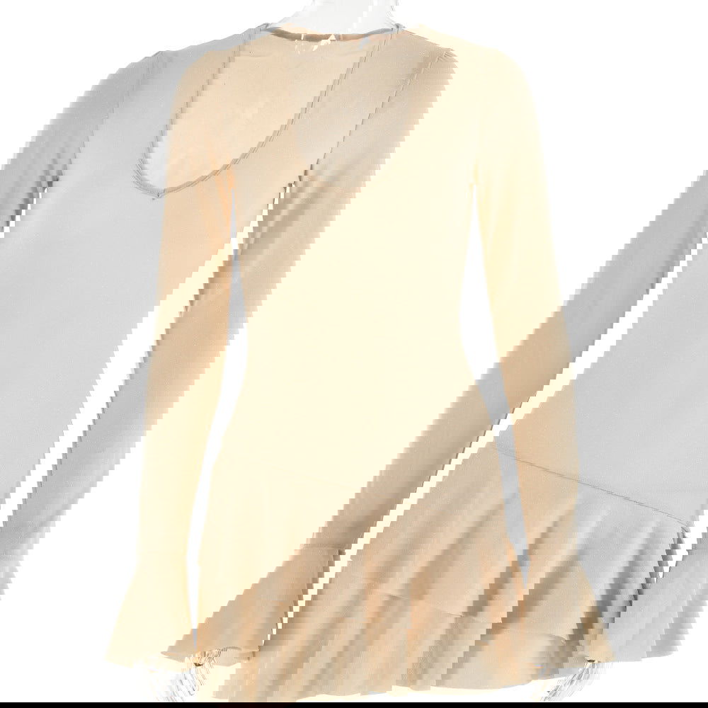 Sultry Bodycon Mini Dress with Flared Sleeves and a Plunging VNeck for Fall Evenings