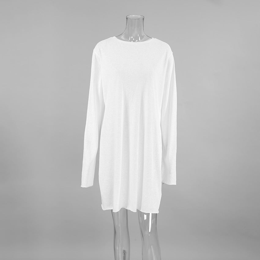 Elegant White Nightdress Loungewear Long Sleeve Design Cozy Casual for Women Sleepwear Sets
