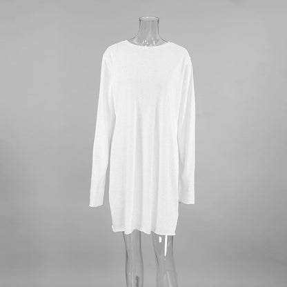 Elegant White Nightdress Loungewear Long Sleeve Design Cozy Casual for Women Sleepwear Sets