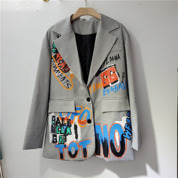 Aella - Blazer met Graffitiletters