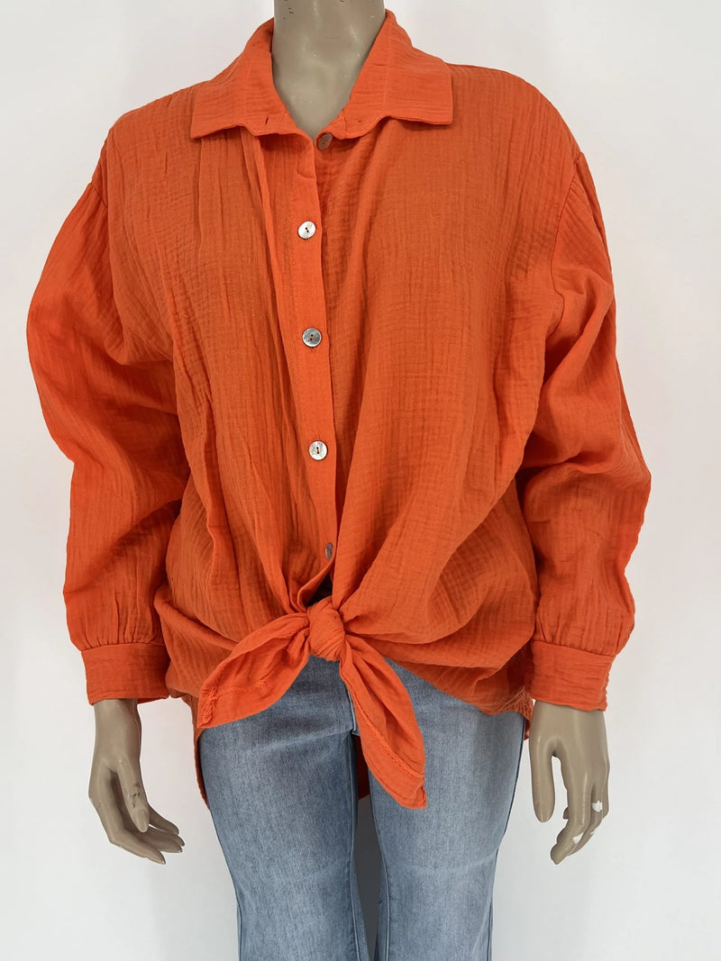 Lianna - Oranje Oversized Hemd