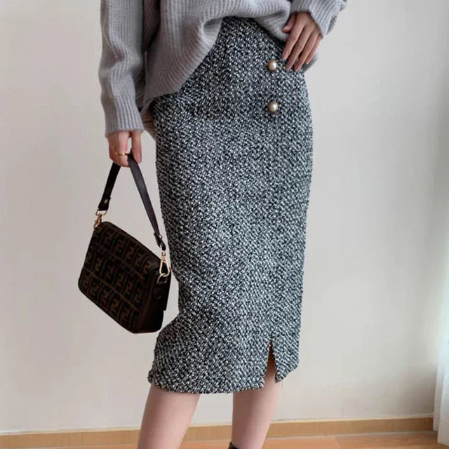 Hanna - Midi Tweed Rok