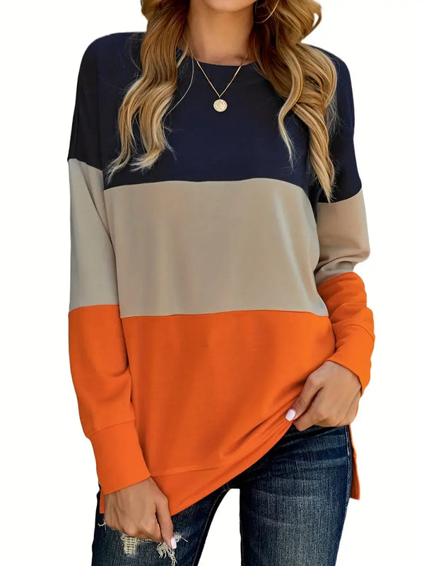 Kalyn - Kleurblok Casual Sweatshirt