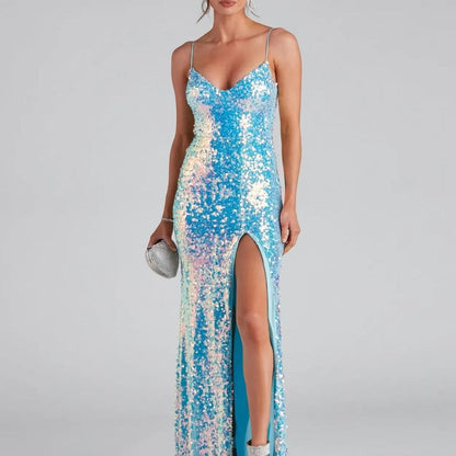 Sparkling Sequin Maxi Gown Perfect for Bridesmaids and Summer Evening Events Elegant Bodycon Dress