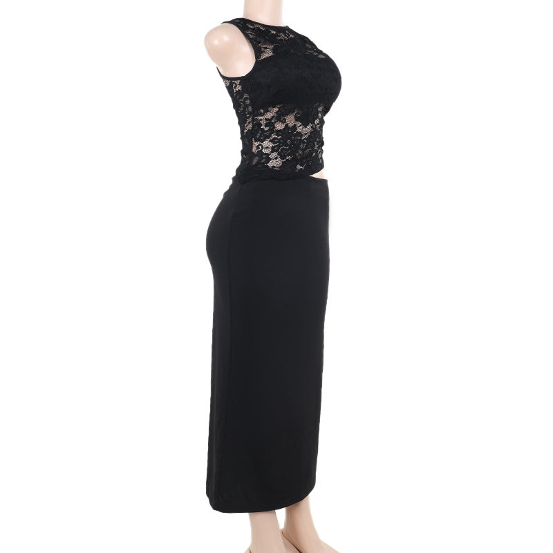 Floral Maxi Dress Sleeveless Cutout Design for Evening Events Formal Attire