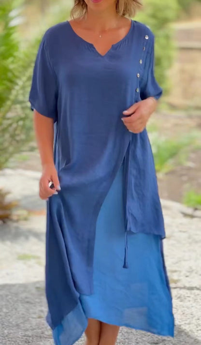 Effortless Maxi Dress with Vneckline for Summer Days Comfortable Aline Silhouette