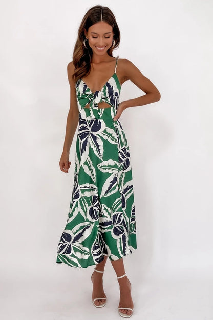 Tropical Floral Print Mini Dress Summer Vacation Style Womens Fashion Sundress