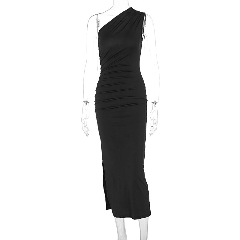 OneShoulder Maxi Dress Embrace Summer Style with a Bodycon Silhouette and Split Detail Formal Wear
