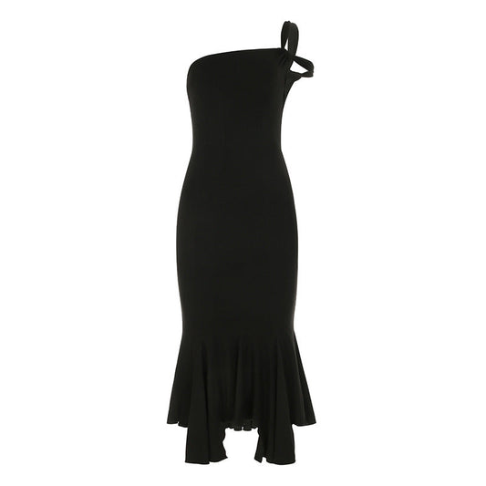 Asymmetric One Shoulder Cutout Mini Dress Elegant Party Outfit Cocktail Dresses for Women